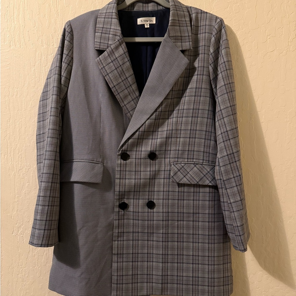 The Vintage Shop Gray Plaid Blazer